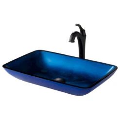 Glass Vessel Sink, Bathroom Arlo Faucet, PU Drain, Mounting Ring, Oil Rub Bronze -Warm Bathroom ed31503200e5e6bb 3109 w800 h800 b1 p0