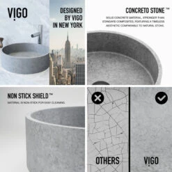 VIGO Concreto Stone Round Bathroom Vessel Sink -Warm Bathroom edd1a5cb0287b0af 3081 w800 h800 b0 p0