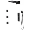Wall Mounted Waterfall Rain Shower System With 3 Body Sprays In Matte Black, The