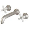 KS4028PX 2-Handle Wall Mount Tub Faucet, Brushed Nickel