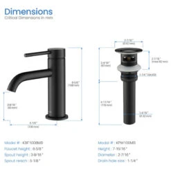 Circular Brass Single Handle Bathroom Faucet KBF1008, Matte Black, With Drain -Warm Bathroom ef31385c01ba52c1 1640 w800 h800 b1 p0