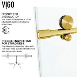 VIGO Elan E-class 56"x76" Frameless Sliding Shower Door, Matte Gold -Warm Bathroom ef6119d50f73563c 9291 w800 h800 b1 p0