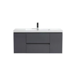 MOB 48" Wall-Mounted Single Bathroom Vanity In High-Gloss Gray