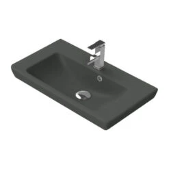 Rectangle Matte Black Ceramic Wall Mounted Or Drop In Sink, One Hole -Warm Bathroom ef71f5170f80b5c4 4482 w800 h800 b1 p0