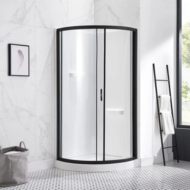 Ove Decors Breeze 32 Shower Kit, Clear Glass Walls And Base, Black 5 Ove Decors Breeze 32 Shower Kit, Clear Glass Walls And Base, Black - Image 5