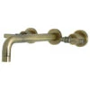KS8023ML Two-Handle Wall Mount Tub Faucet, Antique Brass