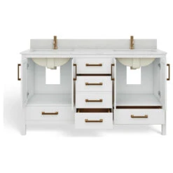 Eleanor Bath Vanity, White, 60", Double Sink, Freestanding 24 Eleanor Bath Vanity, White, 60", Double Sink, Freestanding -Warm Bathroom efc1e01d03c743e0 7682 w800 h800 b1 p0