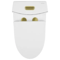 St. Tropez Elongated Toilet, Dual Flush, Glossy White With Gold Hardware -Warm Bathroom f0415a0a03583a72 8357 w800 h800 b1 p0