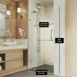 VIGO Pirouette Frameless Shower Door, 42", Chrome 21 VIGO Pirouette Frameless Shower Door, 42", Chrome -Warm Bathroom f0f1080c018129de 9284 w800 h800 b0 p0