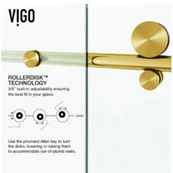 VIGO Elan E-class 56"x76" Frameless Sliding Shower Door, Matte Gold -Warm Bathroom f1616c750f73563f 9291 w800 h800 b1 p0