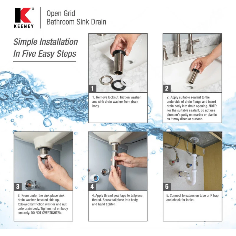 Keeney K820-74 Open Grid Bathroom Sink Drain Without Overflow, Oil Rubbed Bronze 10 Keeney K820-74 Open Grid Bathroom Sink Drain Without Overflow, Oil Rubbed Bronze - Image 10