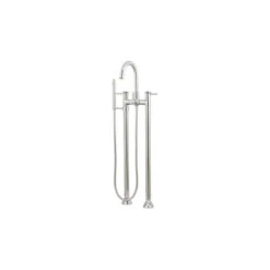Kingston Brass Freestanding Tub Faucet With Hand Shower, Polished Chrome