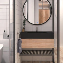 Pyramid Solid Surface Bathroom Vanity Top, Black, 36", Standard -Warm Bathroom f1e19d1a0f287a44 3570 w800 h800 b0 p0