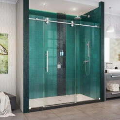 DreamLine Enigma-XO 68-72x76 Sliding Shower Door, Polished Stainless Steel