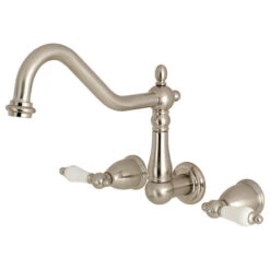 Kingston Brass Wall Mount Tub Faucet, Brushed Nickel