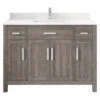 Kali Vanity With Power Bar And Drawer Organizer, French Gray, 48"
