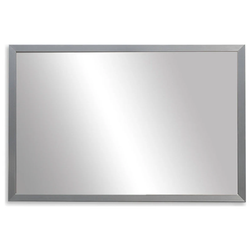 Ellis Framed Wall Mirror, Satin Nickel, 28"x36" 3 Ellis Framed Wall Mirror, Satin Nickel, 28"x36" - Image 3