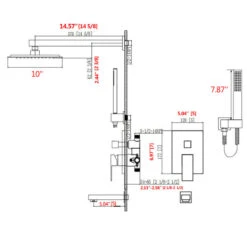 10" Wall Mounted Rainfall Shower System With Tub Spout, Brushed Nickel -Warm Bathroom f2d1bb58025121b4 6030 w800 h800 b1 p0