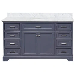 Aria 60" Bathroom Vanity, Marine Gray, Carrara Marble, Single Vanity 10 Aria 60" Bathroom Vanity, Marine Gray, Carrara Marble, Single Vanity -Warm Bathroom f2f1d5e501731e32 9143 w800 h800 b1 p0