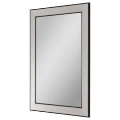 Hitchcock Butterfield Silhana Brushed Silver And Black Mirror, 26.5"x36.5"