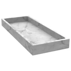 Badeloft USA White Marble Countertop Sink, White, Extra Large