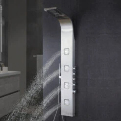 Luxier 59" Shower Panel System With Rainfall Waterfall Shower Head Hand Shower -Warm Bathroom f4119d1702181783 7195 w800 h800 b0 p0