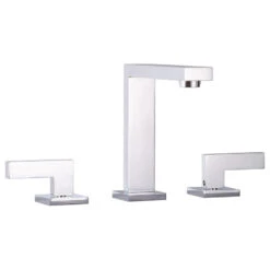 Square Bathroom Faucet, 8" Spread, Polished Chrome