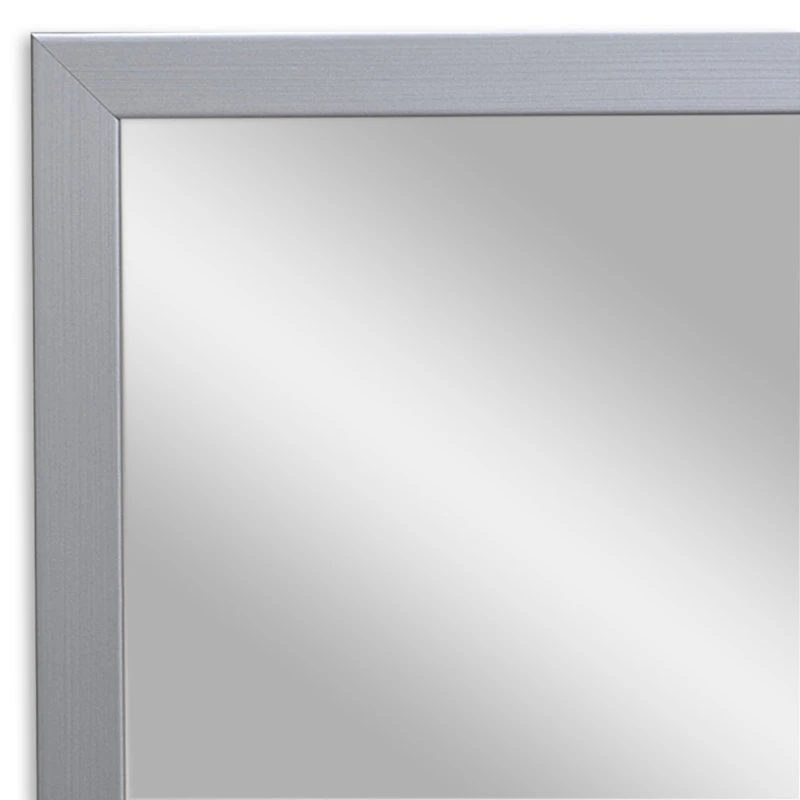 Ellis Framed Wall Mirror, Satin Nickel, 28"x36" 4 Ellis Framed Wall Mirror, Satin Nickel, 28"x36" - Image 4