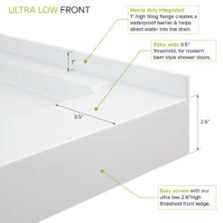 Transolid Low Threshold 36-in L X 36-in W Shower Base With Center Drain In White -Warm Bathroom f511196f00b6848e 7498 w800 h800 b0 p0