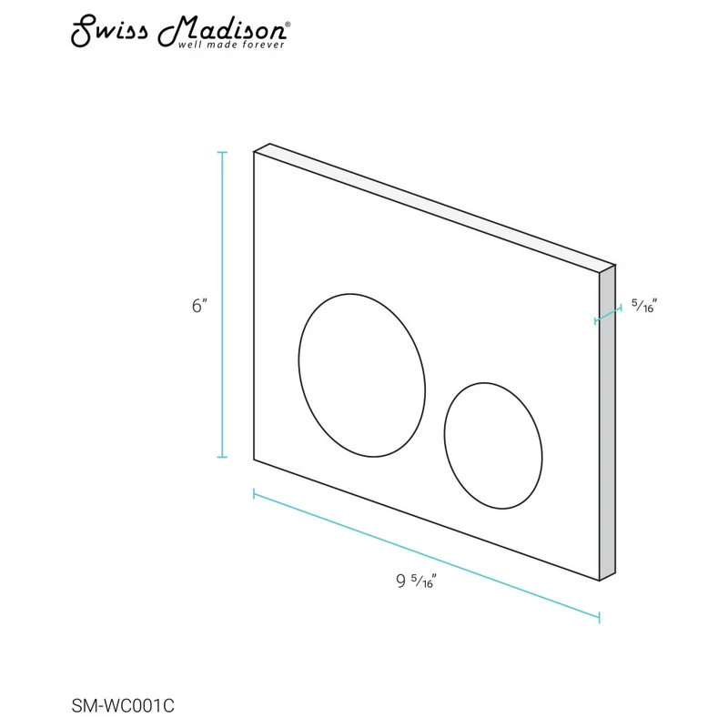 Dual Button Actuator Plate, Chrome 4 Dual Button Actuator Plate, Chrome - Image 4