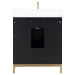 Gracie 30" / 36" Bathroom Vanity, Black, 30", Satin Brass, White Quartz Top -Warm Bathroom f611dc9b0165bfc8 3799 w800 h800 b1 p0
