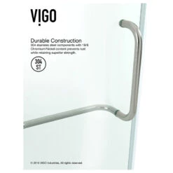 VIGO Monteray 32"x40'' Frameless Shower Enclosure With Left Base, Brushed Nickel -Warm Bathroom f621405b0f5a2272 0864 w800 h800 b1 p0