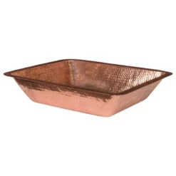 Premier Copper Products 19" Rectangle Under Counter Hammered Copper Bathroom Sink, Polished Copper -Warm Bathroom f661c48500774dbf 5810 w800 h800 b1 p0