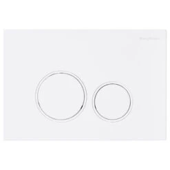 Dual Button Actuator Plate, Matte White