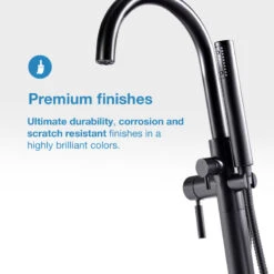 Athena Freestanding Tub Faucet With Handheld, Matte Black -Warm Bathroom f781302f036d5541 9912 w800 h800 b0 p0