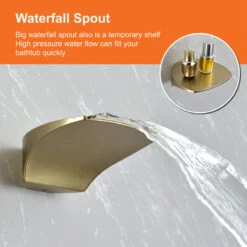 6-Spray Patterns, 1.8 GPM 8" Tub Wall Mount Dual Shower Heads, Brushed Gold -Warm Bathroom f7c1a20802fa0119 1579 w800 h800 b0 p0