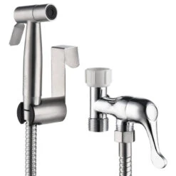 Wellfor Handheld Bidet Sprayer Attachment For Toilet, Sliver