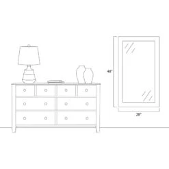 Pendleton Framed Wall Mirror, Satin Nickel, 28" X 48" -Warm Bathroom f7f12bf603ebb98e 3115 w800 h800 b1 p0