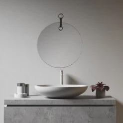 19" Dia Frameless Round Wall Mirror Black Bathroom Entryway Bedroom Decor -Warm Bathroom f891b3780f15e879 4107 w800 h800 b0 p0