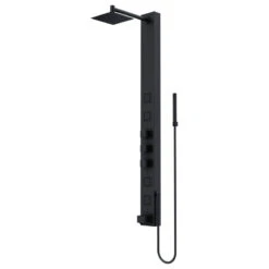 VIGO Bowery Square Spray Head Shower System With Tub Filler, Matte Black