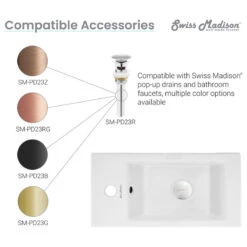 Voltaire 19.5"x10" Ceramic Wall Hung Sink With Faucet Mount, Left Side 19 Voltaire 19.5"x10" Ceramic Wall Hung Sink With Faucet Mount, Left Side -Warm Bathroom f961255300119623 5735 w800 h800 b1 p0