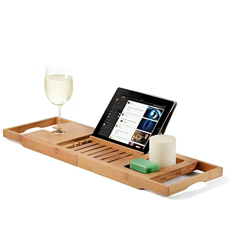 Bambusi By Belmint 100% Bamboo Bathtub Caddy With Extendable Sides 1 Bambusi By Belmint 100% Bamboo Bathtub Caddy With Extendable Sides