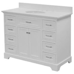 Aria 48" Bathroom Vanity, White, Quartz -Warm Bathroom fa21c20a01c50525 7672 w800 h800 b1 p0