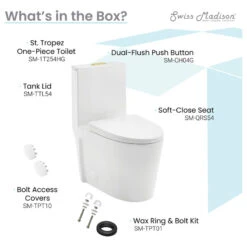 St. Tropez Elongated Toilet, Dual Flush, Glossy White With Gold Hardware -Warm Bathroom fb11d01903583a70 8357 w800 h800 b1 p0