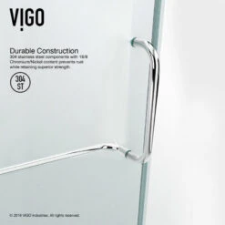 VIGO 36" X 48" Frameless 3/8" Shower, With Right Base, Chrome -Warm Bathroom fba1611d0e9d8764 1346 w800 h800 b0 p0