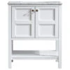 Florence 30" Single Vanity Carrara Marble, White, Without Mirror