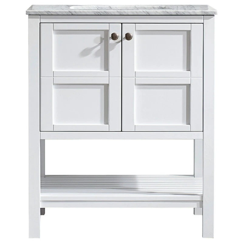 Florence 30" Single Vanity Carrara Marble, White, Without Mirror 1 Florence 30" Single Vanity Carrara Marble, White, Without Mirror