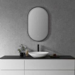 Oleggio Oval 36" Framed Bathroom/Vanity LED Lighted Wall Mirror, Matte Black 16 Oleggio Oval 36" Framed Bathroom/Vanity LED Lighted Wall Mirror, Matte Black -Warm Bathroom fca160dc0288826e 8111 w800 h800 b0 p0