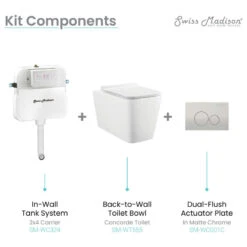 Concorde Back To Wall Concealed Tank Toilet Bowl Bundle, Glossy White -Warm Bathroom fcf1e1a0024c549c 5062 w800 h800 b1 p0