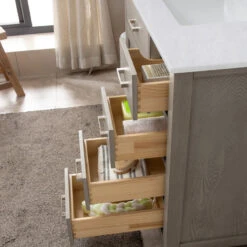 Grace 42" Single Bathroom Vanity In Rich Antique Gray Oak With Carrara White Quartz Top -Warm Bathroom fd511a990018808d 8725 w800 h800 b0 p0